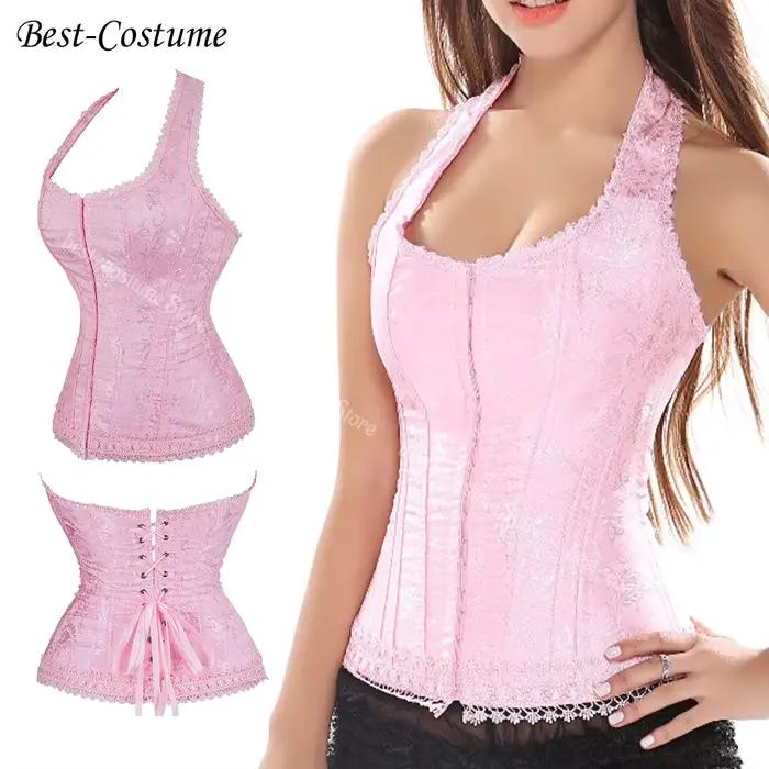 Corsets pour femmes Corset victorien avec bretelles grande taille Vintage Jacquard
