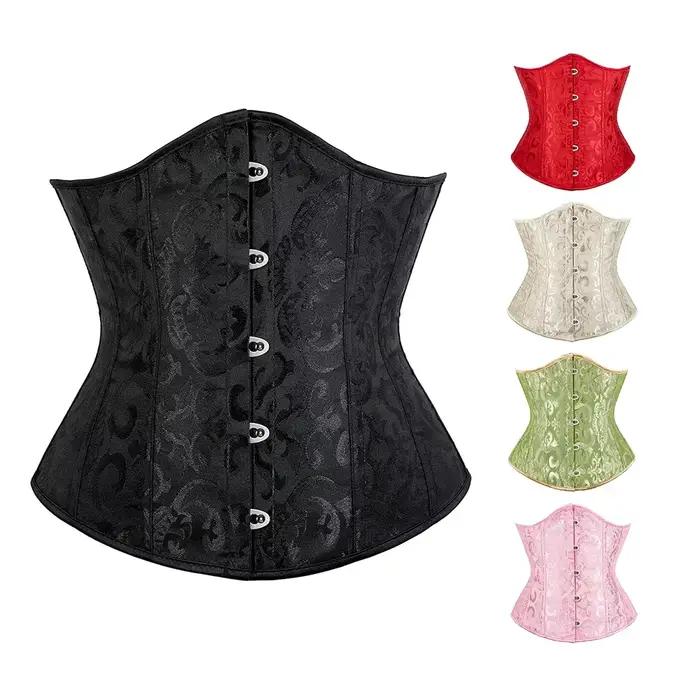 Corset sous le buste en jacquard pour femme