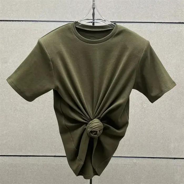 T-shirt femme nouveau élastique tricoté mince corset