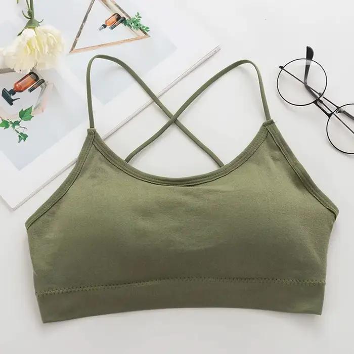 Soutien-gorge Push Up respirant à bretelles croisées pour femme
