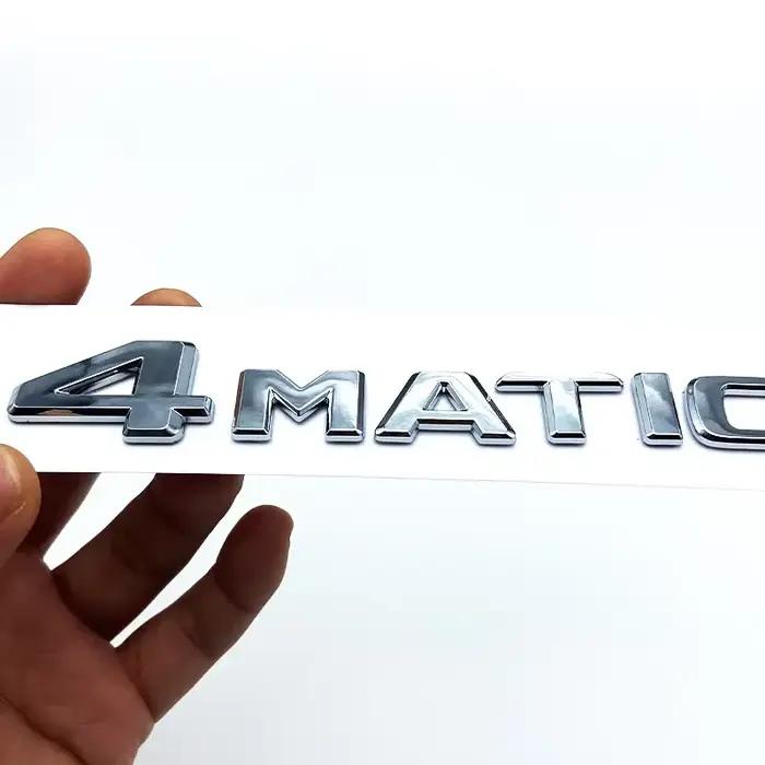 Autocollant de Badge emblème de lettres chromées noires mat, pour Mercedes Benz A B C E G S ML SL CL GLA CLA classe AMG 4MATIC 4 MATIC