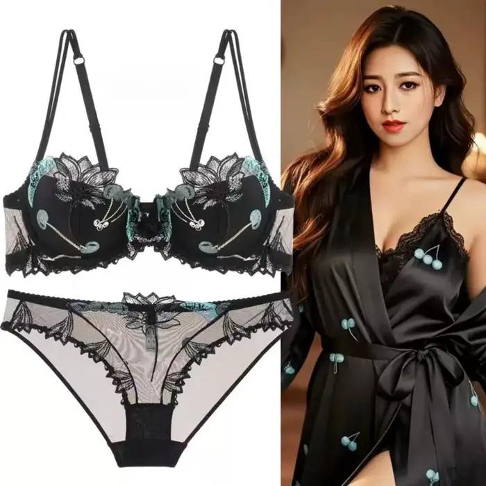 Soutien-gorge minimisateur ultra-fin en dentelle française brodée