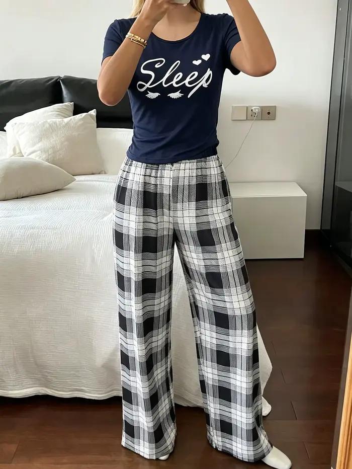 Pyjama pour femme avec imprimé lettres