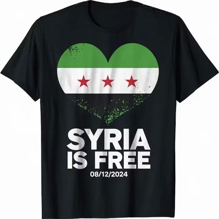 T-shirt manches courtes femme, estival et décontracté, avec drapeau de la syrie, graphique en 3D, cadeaux pour hommes et femmes, vêtements Y2k de qualité supérieure, 2025