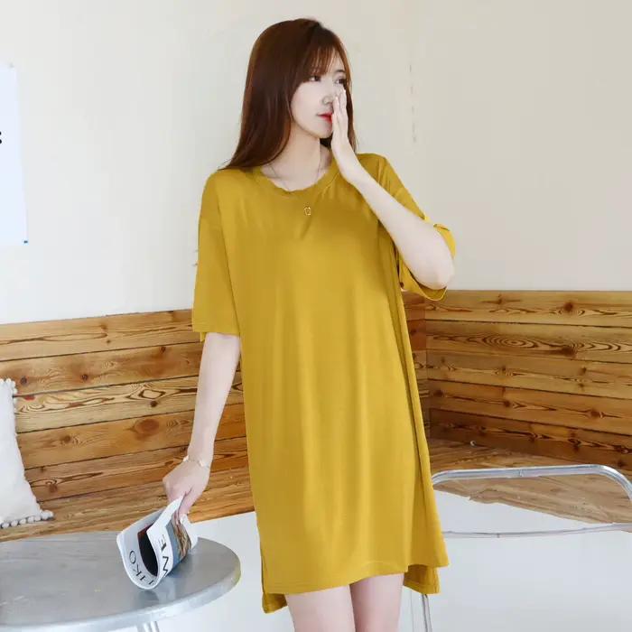 Robe de nuit en coton modal coréen pour femmes