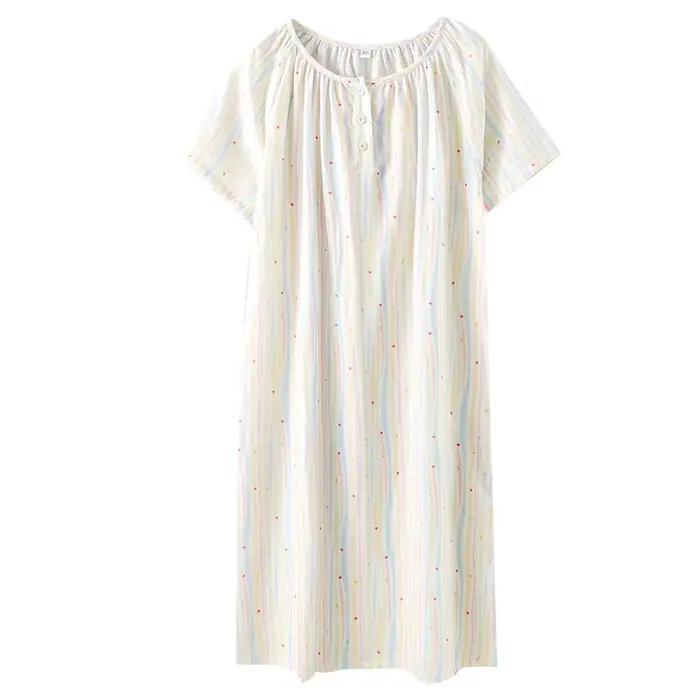 Chemise de nuit en coton fin pour femmes