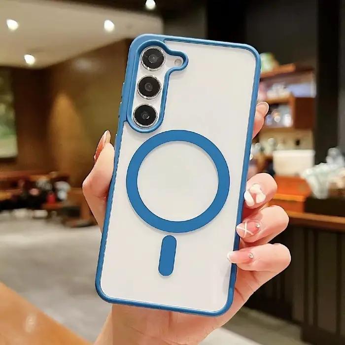 Coque de téléphone transparente en acrylique, couleur Macaron, pour Samsung Galaxy A57 A56 A55 A37 A36 35 A26 A17 A16 A15 A07 A06 4G 5G, housse Magsafe