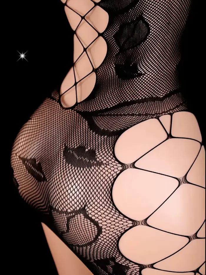 Body érotique ajouré pour femme
