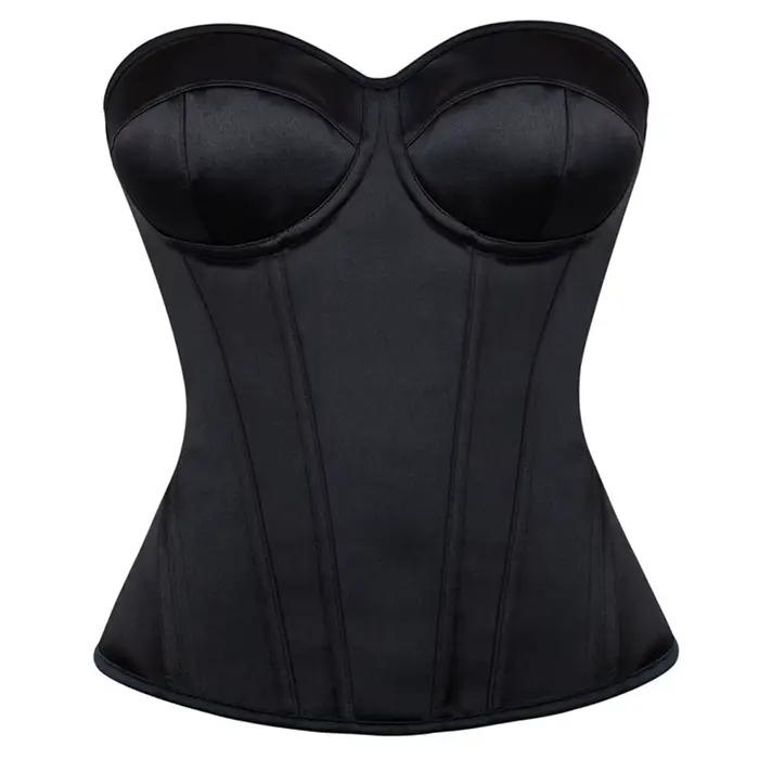 Corset Noir Victorien Femme Bustier Modèle Corps Sans Manches Gothique Modélisant Polyéthylène Elasthanne Occasions Spéciales