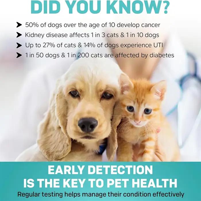100 bandelettes de test d'urine pour animaux de compagnie, adaptées à la détection des infections urinaires chez les chats et les chiens, kit de test 10-en-1, bandelettes d'analyse urinaire multiparam