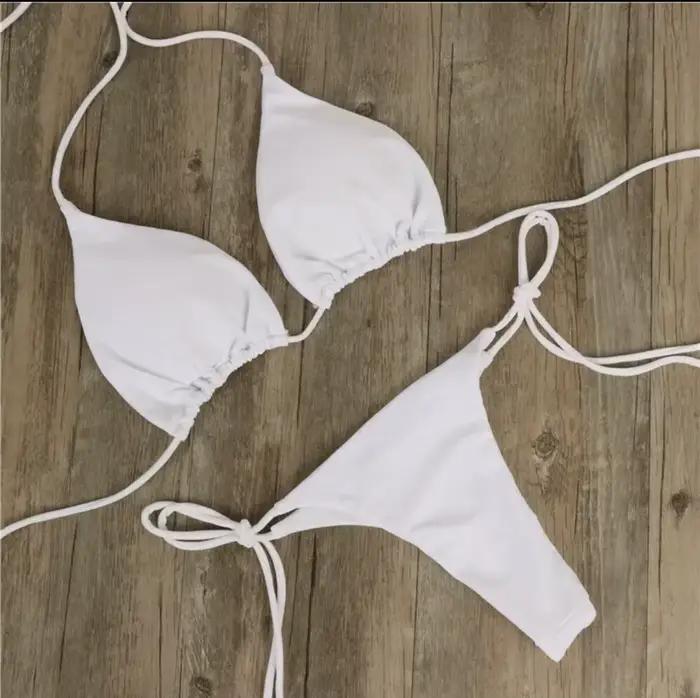 Maillot de bain d'été sexy pour femme, ensemble bikini push-up rembourré, string, deux pièces, tenue de plage, maillot de bain féminin sexy