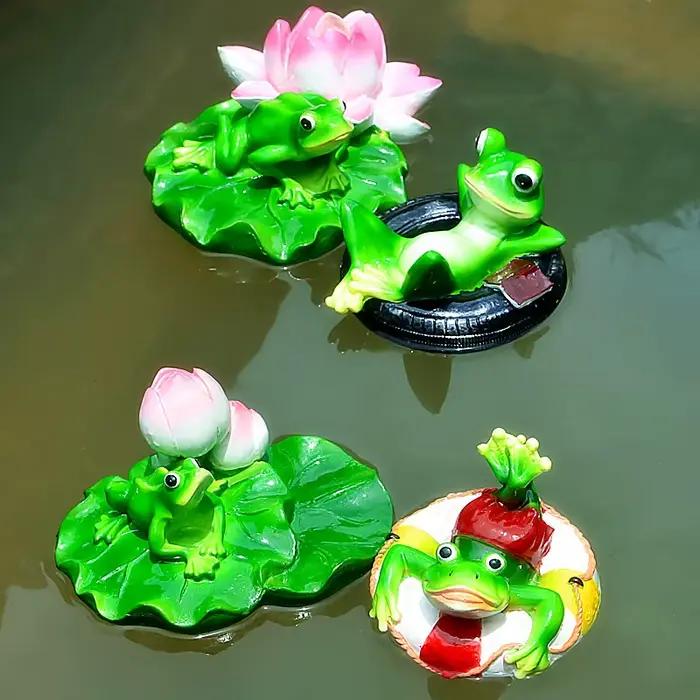 Statue de grenouille flottante en résine, jolie Sculpture d'étang décoratif de jardin en plein air, décoration de maison, de parc