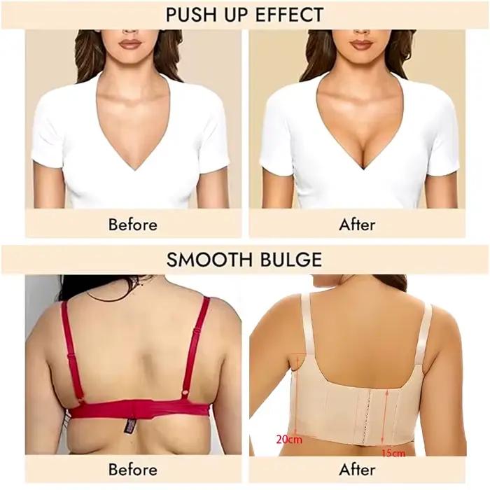 Dimmkof couverture complète du dos soutien-gorge Push up femmes cacher le dos gros coupe profonde Shapewear graisse