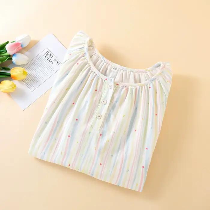 Chemise de nuit en coton fin pour femmes