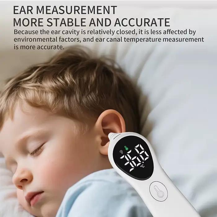 Thermomètre auriculaire médical rechargeable ℃ / ℉   Thermomètre corporel Laser numérique sans contact pour bébé et adulte, LCD, température de la fièvre
