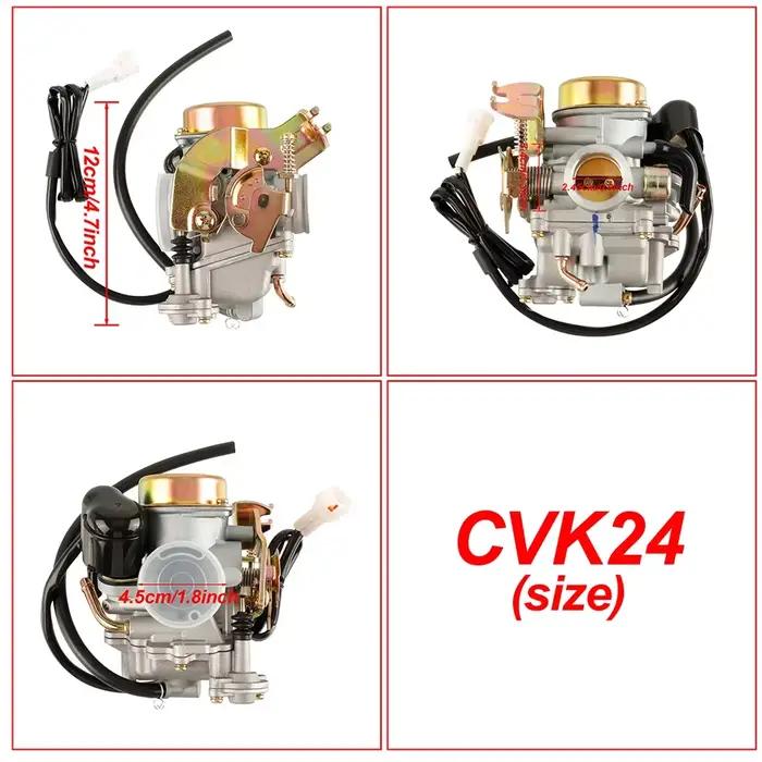 Accélérateur électrique de carburateur CVK24, 24.5mm, pour Keihin Yamaha RS100 GY6 100cc 125cc 150cc, Scooter 4 temps ATV Tricycles Dirt Carb