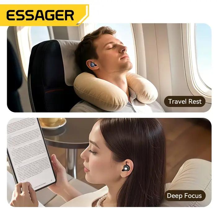 Essager Bouchons d'oreille en silicone Bouchons d'oreille réutilisables avec étui de rangement Bouchon d'oreille anti-bruit souple pour les concerts de sommeil Travail