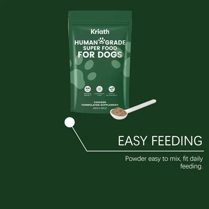 Poudre nutritionnelle pour chiens : favorise la digestion, équilibre la flore intestinale, stimule la vitalité, améliore la santé, soutient le système immunitaire, absorption facile au quotidien