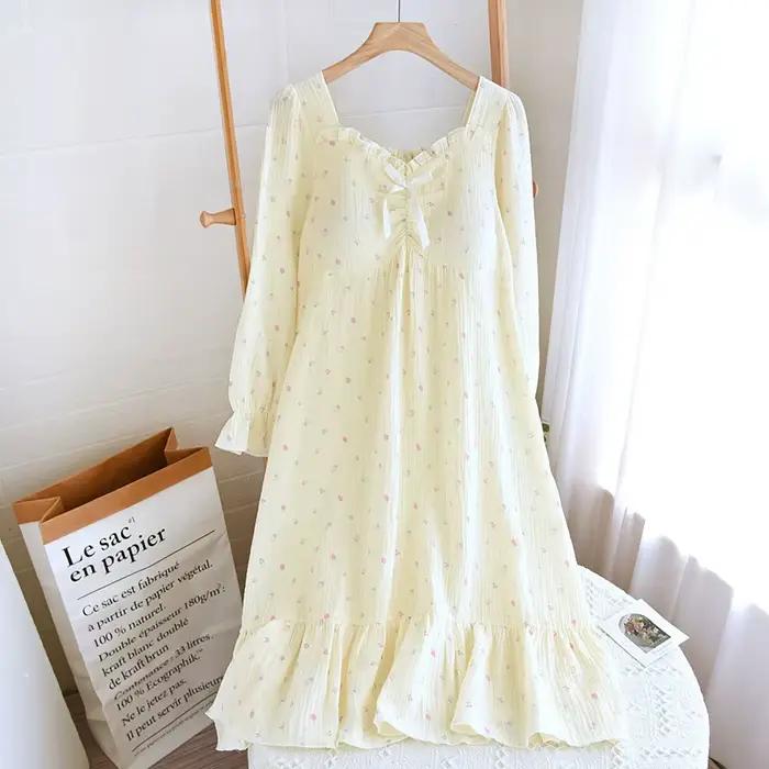 Vêtements de nuit en coton chemise