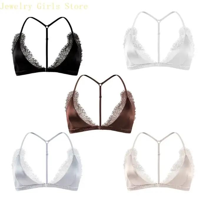 E56F – soutien-gorge licou en dentelle avec fermeture sur le devant
