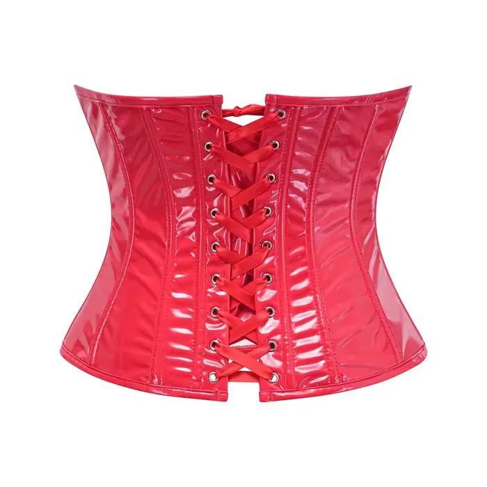Corset noir en vinyle PVC