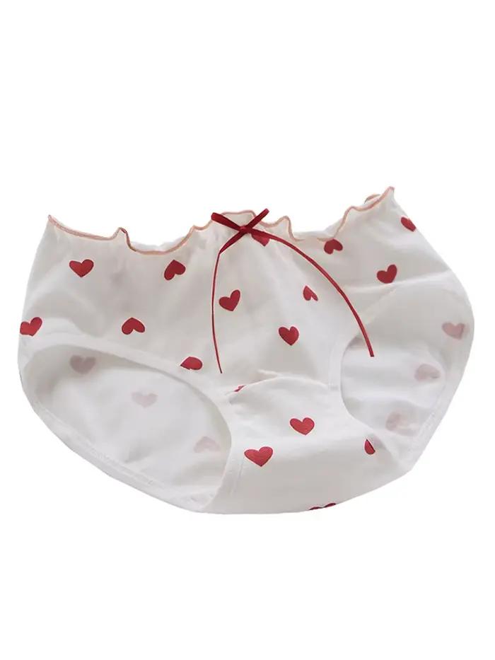 Culotte en coton pour femmes sous-vêtement sexy lingerie douce taille moyenne sans couture imprimé fraise slip moderne pour femmes occasions spéciales