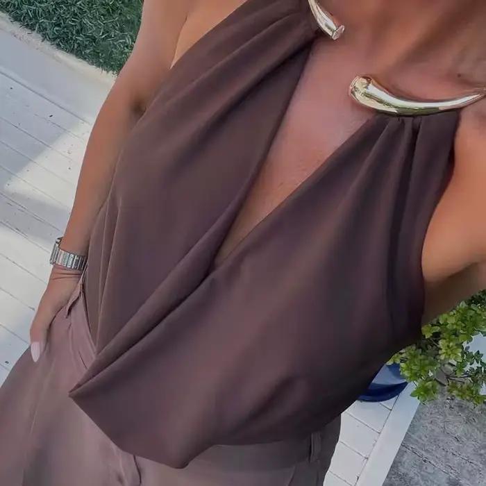 HXAO marron licou body femmes été