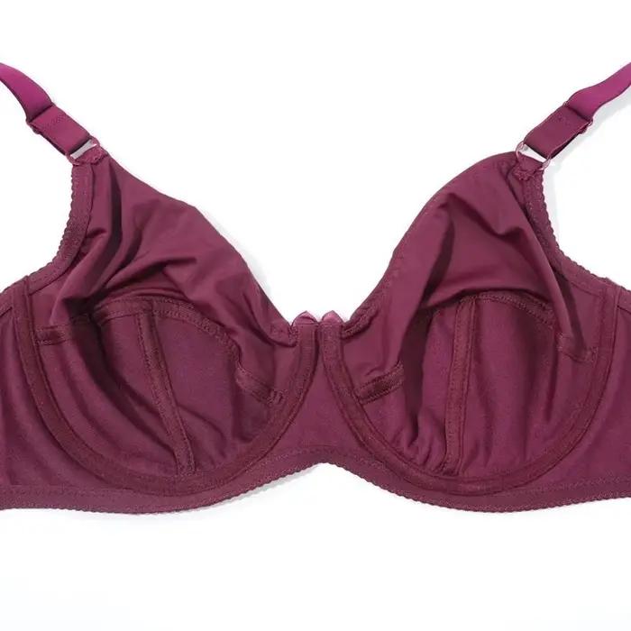 Beauwear-Soutien-gorge uni de grande taille avec fil pour femme