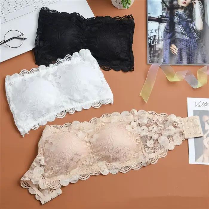Soutien-gorge bandeau en dentelle pour femme