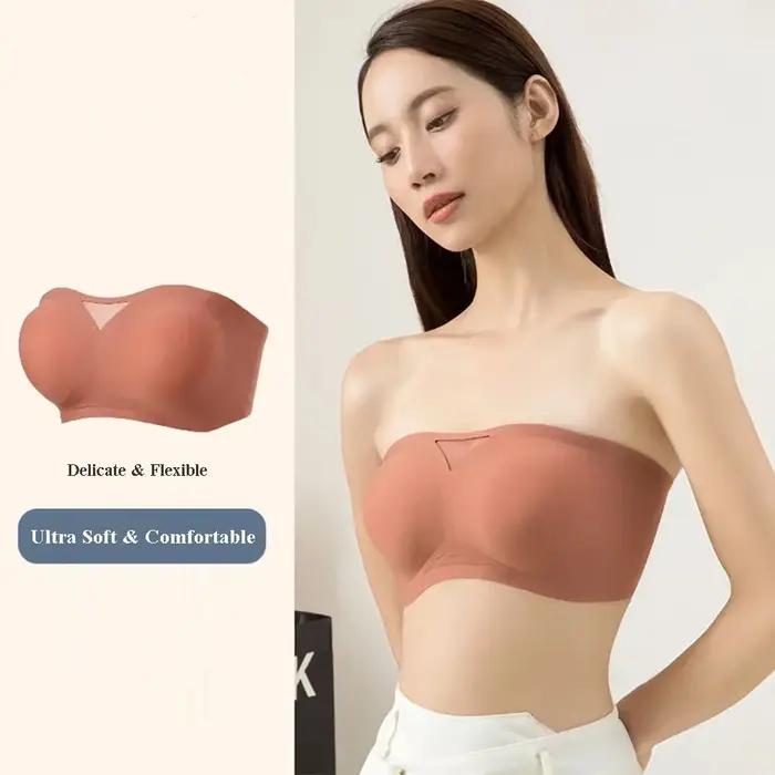 Soutien-gorge push-up sans bretelles en latex pour femmes