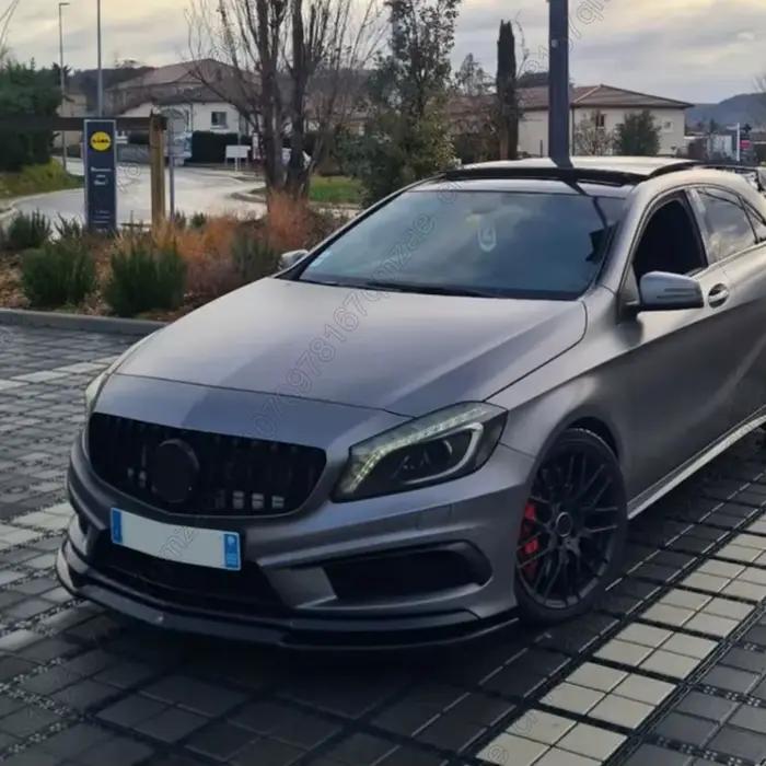 Pour Mercedes classe A W176 A180 A200 A250 A45 AMG 2012 2013 2014 2015 2016 2017 2018 becquet de lèvre de pare-chocs avant de voiture aspect carbone