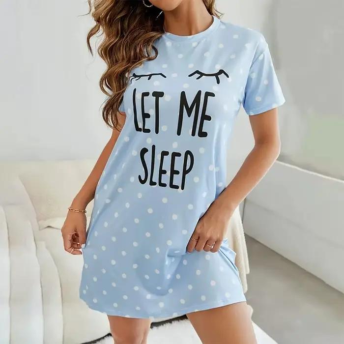 Chemise de nuit en soie de lait pour femmes