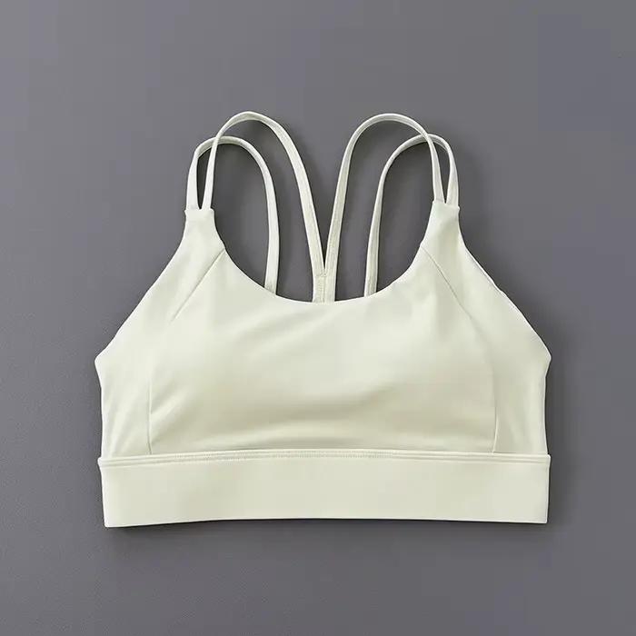 Soutien-gorge de sport à fort impact pour femme : haut intégré avec soutien Lockdown pour la course/yoga avec compression Racerback