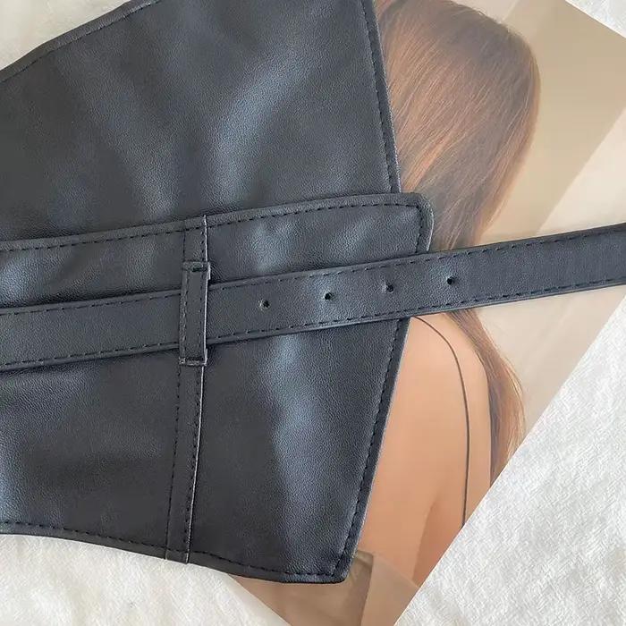 Mode élastique Corset femmes large ceinture Sexy minceur corps ceinture noir PU cuir ceintures chemise robe décoration ceinture sangle