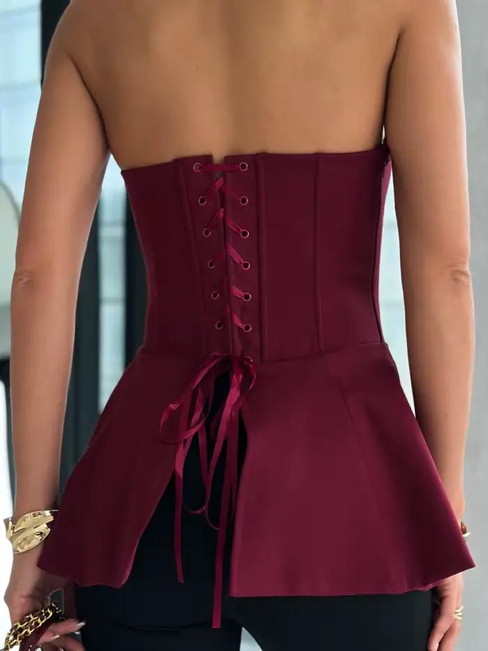 Top bustier à baleines