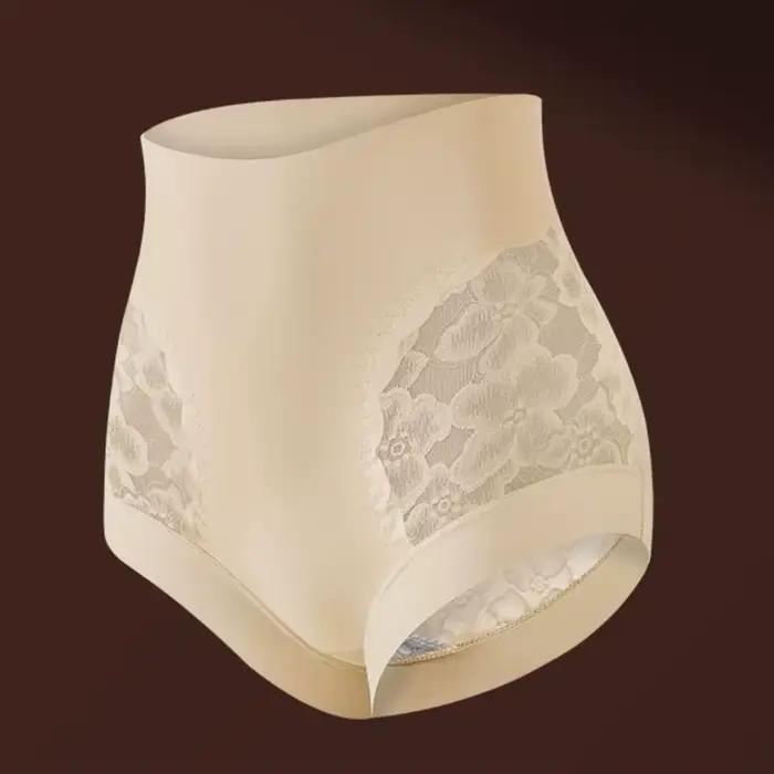 Culotte gainante post-partum taille haute sans couture avec fleurs en dentelle