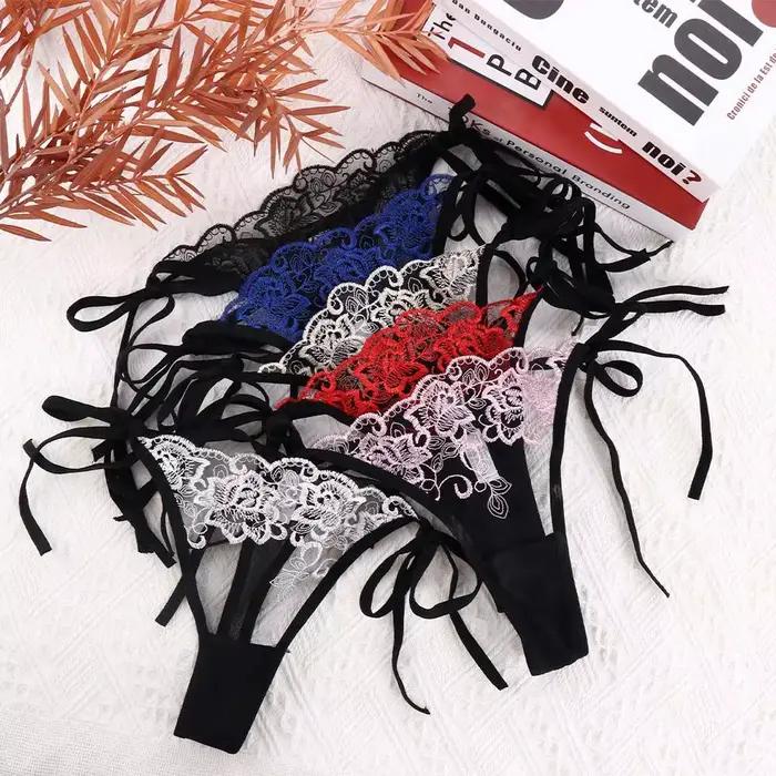 Sous-vêtement en coton avec broderie en dentelle pour femme