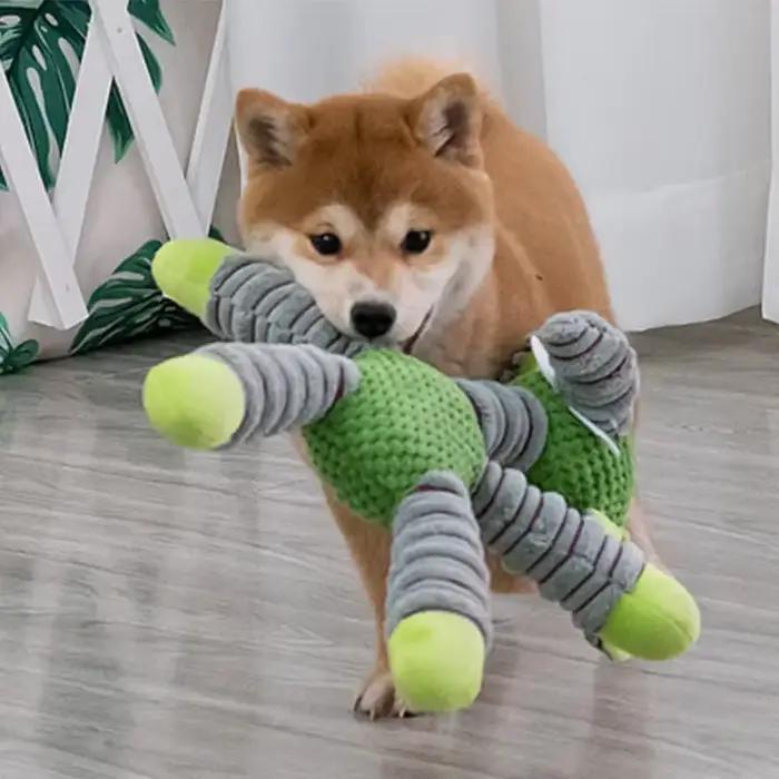 Grand chien indestructible son grinçant jouets animaux forme animal de compagnie doux en peluche à mâcher molaire jouet d'entraînement chiot morsure dents jouets dentaires