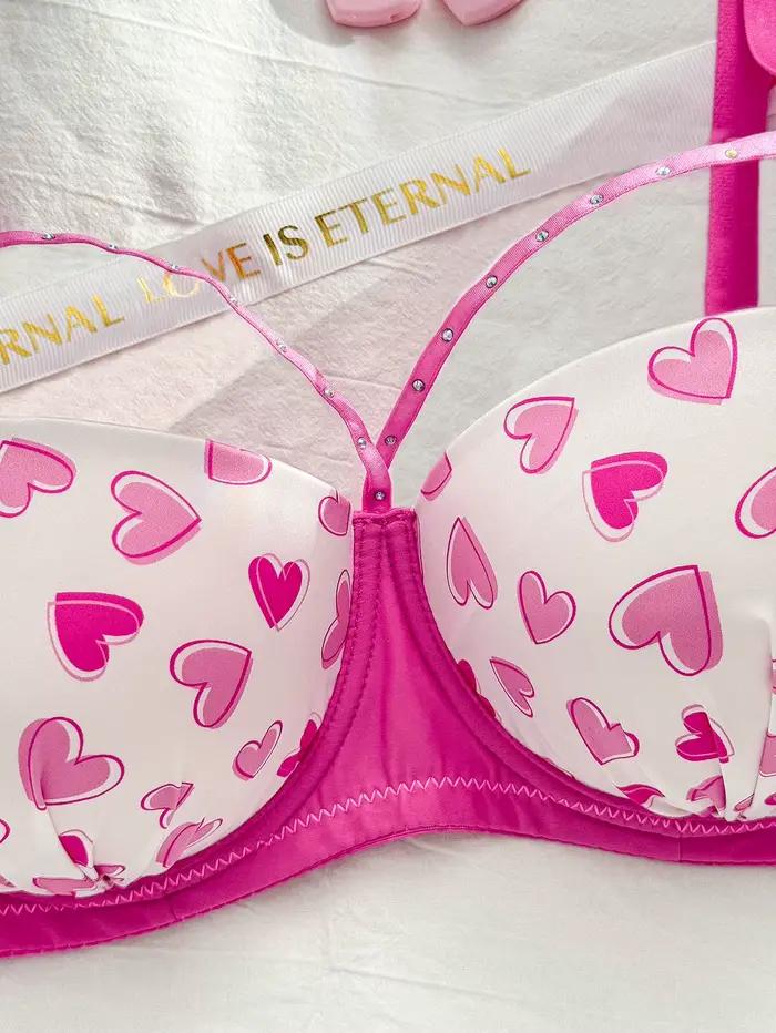 Soutien-gorge Confort Femme Grande Taille Bonnets B C D à Motif Cœur