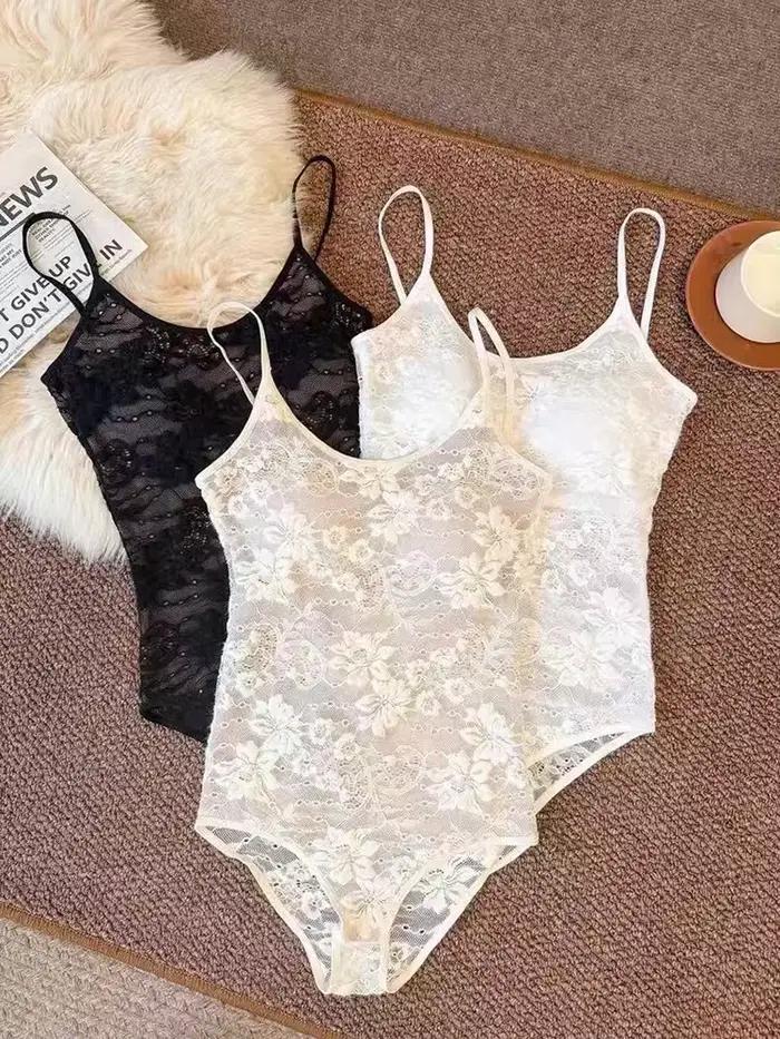 Body court en dentelle pour femmes