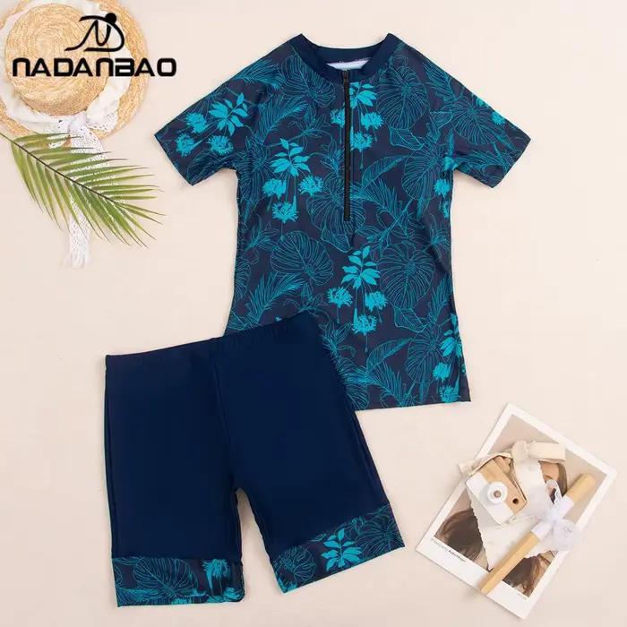 Nadanbao mode Bikini ensemble maillot de bain pour femme fermeture éclair à manches courtes maillots de bain Bikini femme été body haut Shorts Bikini ensemble