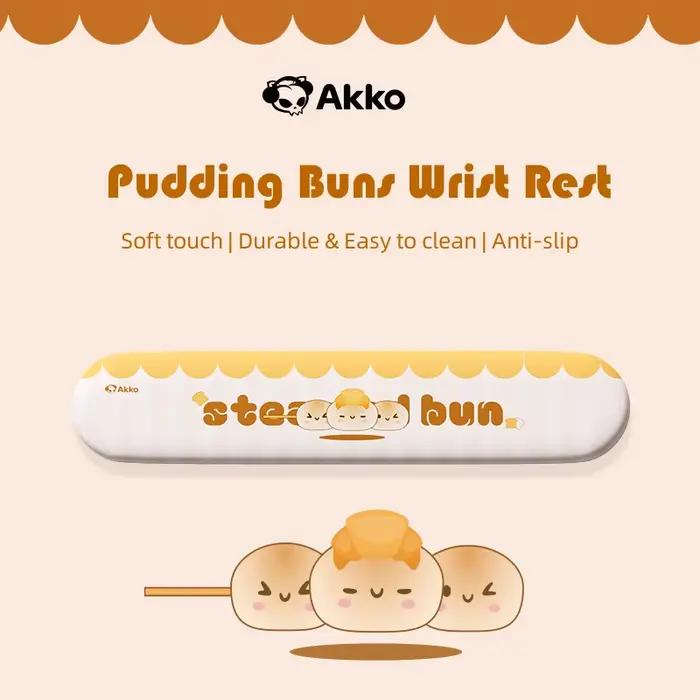 Akko Pudding Buns clavier repose-poignet ergonomique mousse souple Lycra + PU facile à frapper soulagement de la douleur anti-dérapant pour bureau maison Gamer