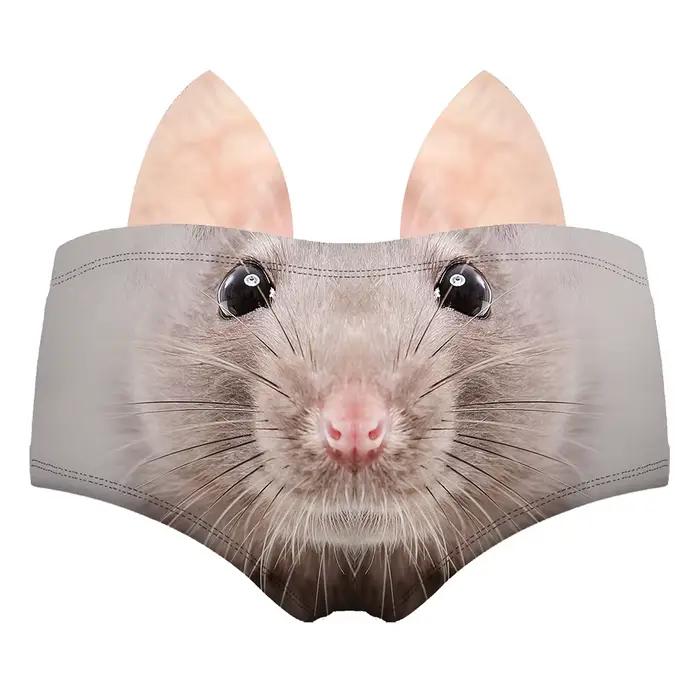 Culotte à motif d'animaux mignons pour femmes, impression 3D, over, chat, culotte mignonne, taureau, chien, guépard avec oreilles, taille relevée et hanche, culotte sexy
