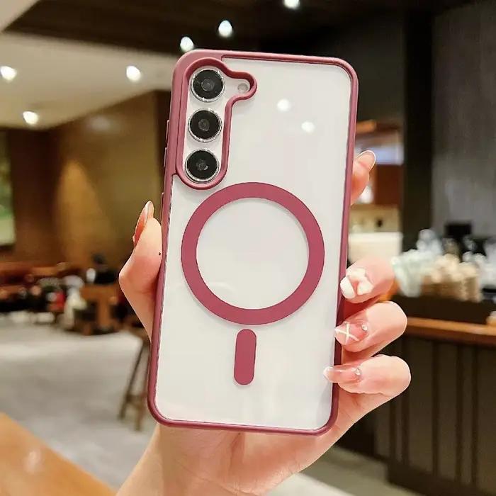 Coque de téléphone transparente en acrylique, couleur Macaron, pour Samsung Galaxy A57 A56 A55 A37 A36 35 A26 A17 A16 A15 A07 A06 4G 5G, housse Magsafe