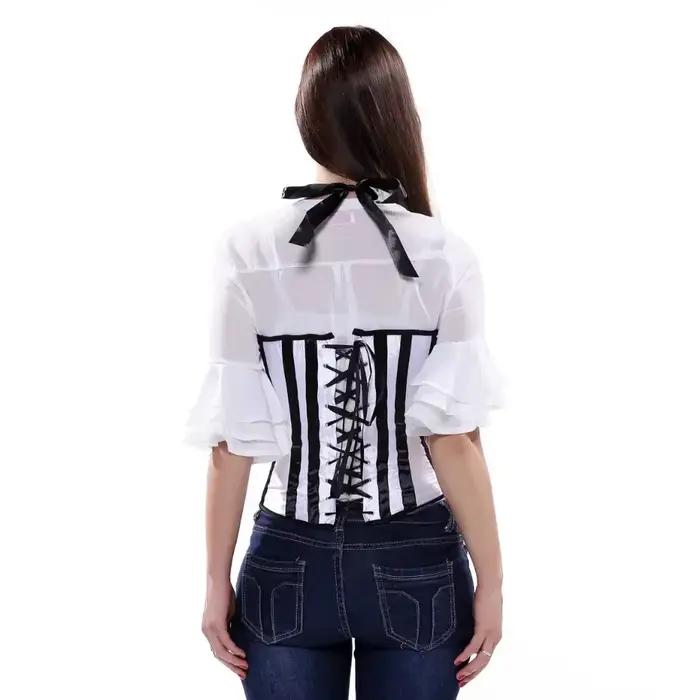 Corset sous le buste en Satin rayé pour femmes, Bustier décontracté, modelant le corps, Costumes de fête de remise de diplôme, tenues à la mode, grande taille