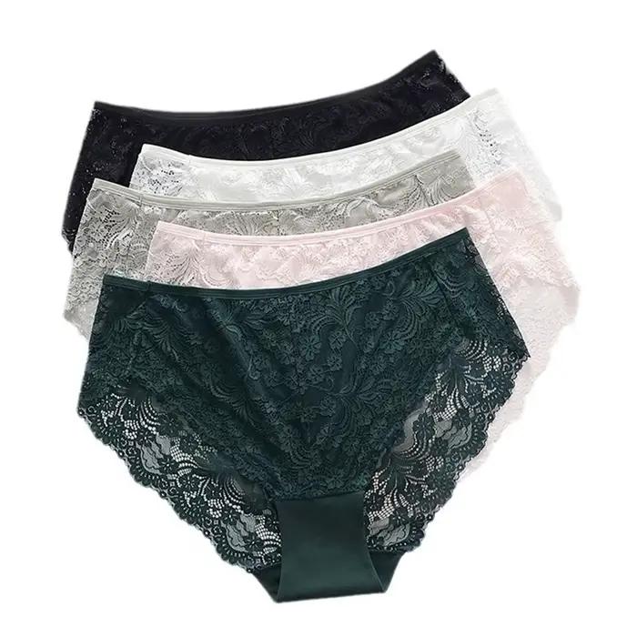 Sous-vêtements femmes coton ropa intérieur femenina surdimensionné lingerie dentelle doux calzones para mujer élégant sans couture sexy culotte nouveau
