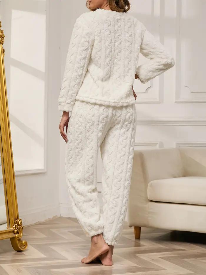 Ensemble pyjama chaud 2 pièces pour femmes