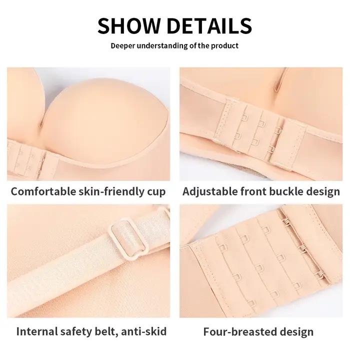 Fermeture avant Sexy soutien-gorge sans bretelles femmes Invisible Push Up