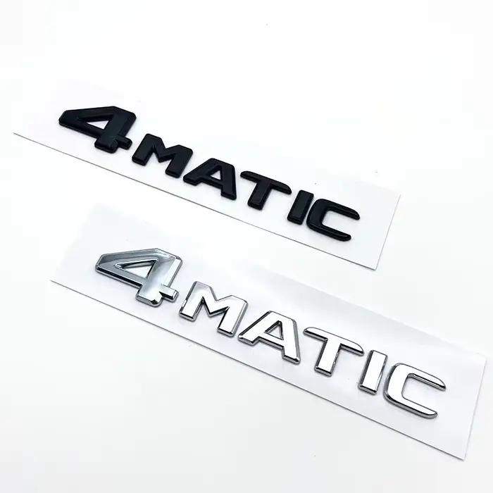 Autocollant de Badge emblème de lettres chromées noires mat, pour Mercedes Benz A B C E G S ML SL CL GLA CLA classe AMG 4MATIC 4 MATIC
