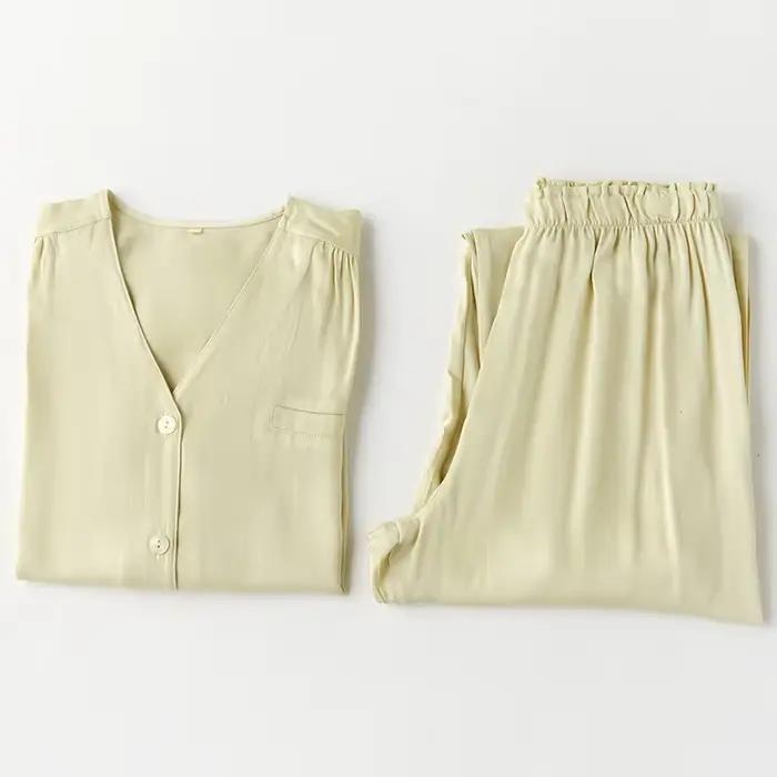 Ensemble pyjama élégant en Satin soyeux pour femmes